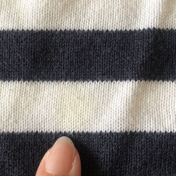 MICHAEL Michael Kors Women Sweater Orange Navy White Stripe Gold Grommets Large - Picture 9 of 16